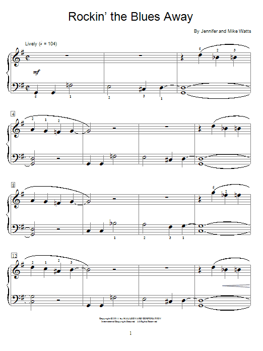 Jennifer Watts Rockin' The Blues Away Sheet Music Notes & Chords for Educational Piano - Download or Print PDF