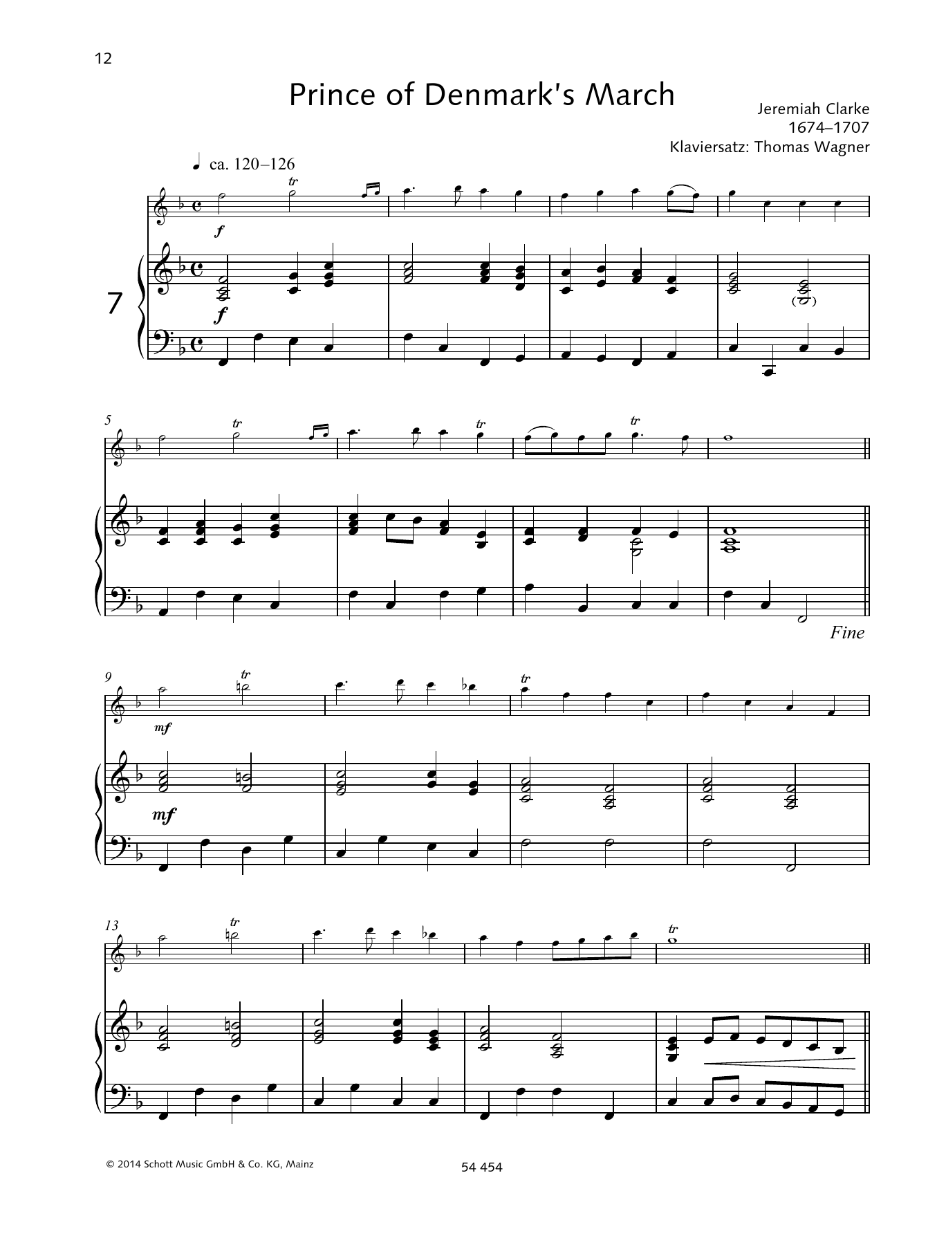 Jeremiah Clarke Prince of Denmark's March Sheet Music Notes & Chords for Woodwind Solo - Download or Print PDF
