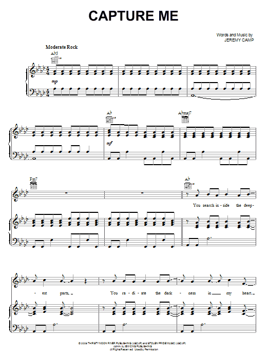 Jeremy Camp Capture Me Sheet Music Notes & Chords for Piano, Vocal & Guitar (Right-Hand Melody) - Download or Print PDF Jeremy Camp Capture Me Sheet Music Notes & Chords for Piano, Vocal & Guitar (Right-Hand Melody) - Download or Print PDF