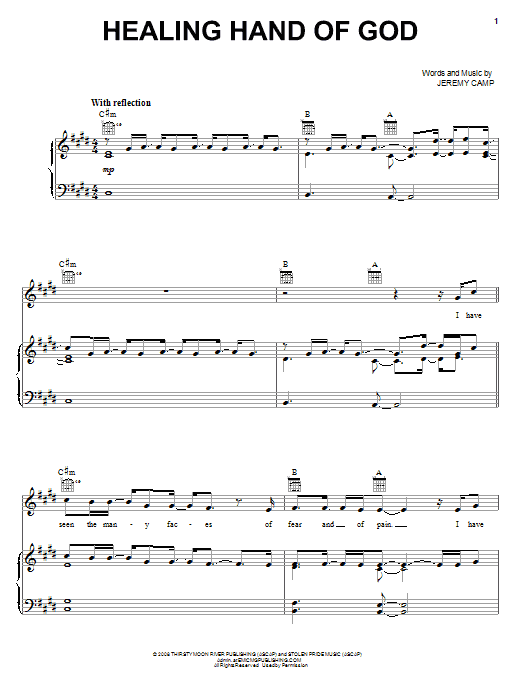 Jeremy Camp Healing Hand Of God Sheet Music Notes & Chords for Easy Piano - Download or Print PDF