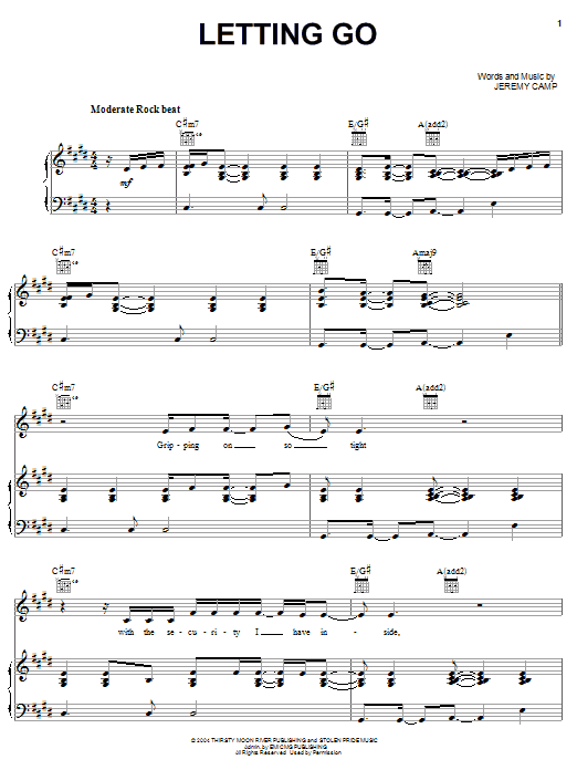 Jeremy Camp Letting Go Sheet Music Notes & Chords for Piano, Vocal & Guitar (Right-Hand Melody) - Download or Print PDF Jeremy Camp Letting Go Sheet Music Notes & Chords for Piano, Vocal & Guitar (Right-Hand Melody) - Download or Print PDF
