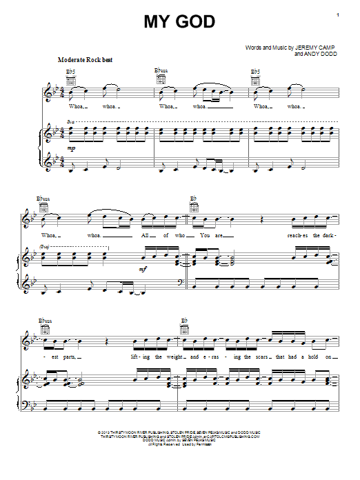 Jeremy Camp My God Sheet Music Notes & Chords for Piano, Vocal & Guitar (Right-Hand Melody) - Download or Print PDF