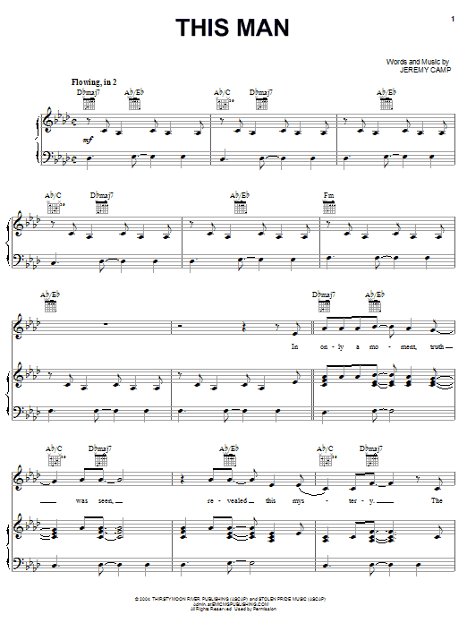 Jeremy Camp This Man Sheet Music Notes & Chords for Piano, Vocal & Guitar (Right-Hand Melody) - Download or Print PDF