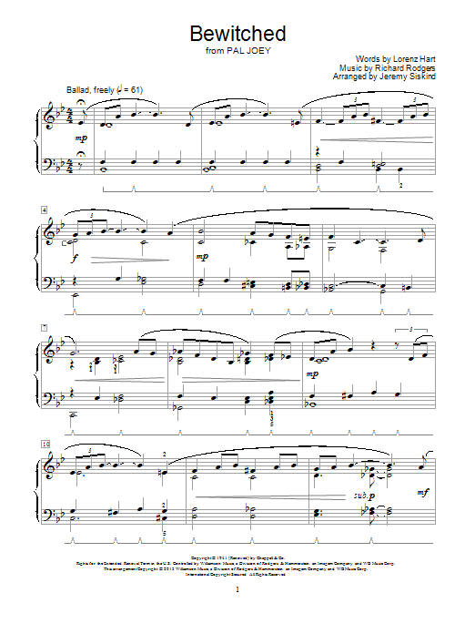 Jeremy Siskind Bewitched Sheet Music Notes & Chords for Educational Piano - Download or Print PDF