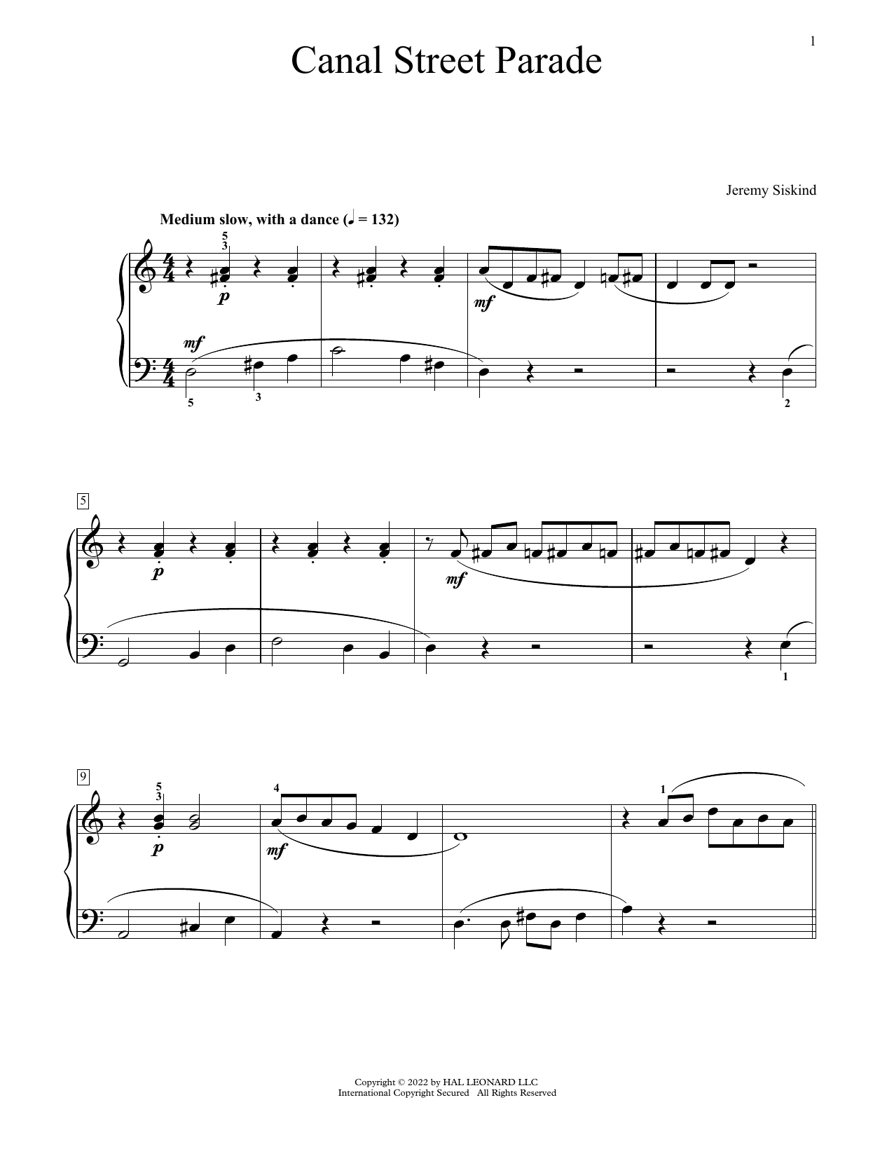 Jeremy Siskind Canal Street Parade Sheet Music Notes & Chords for Educational Piano - Download or Print PDF