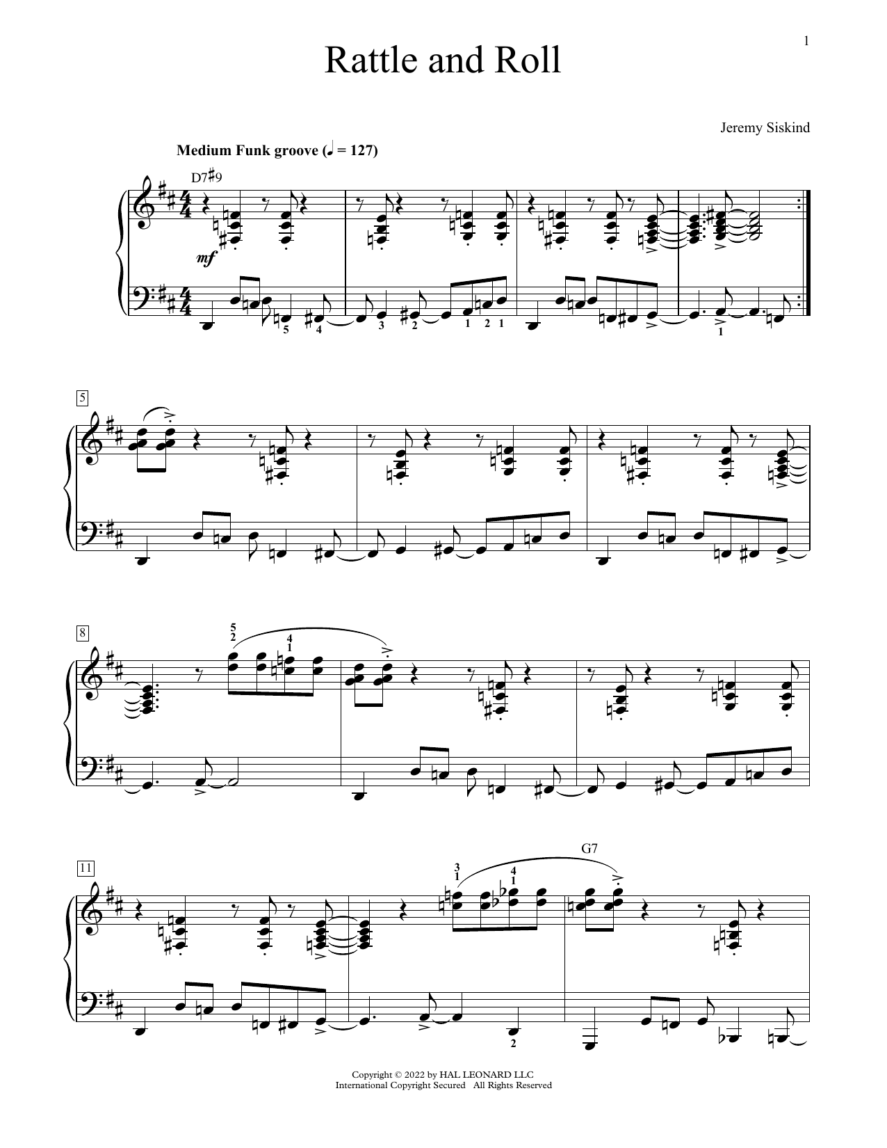 Jeremy Siskind Rattle And Roll Sheet Music Notes & Chords for Educational Piano - Download or Print PDF