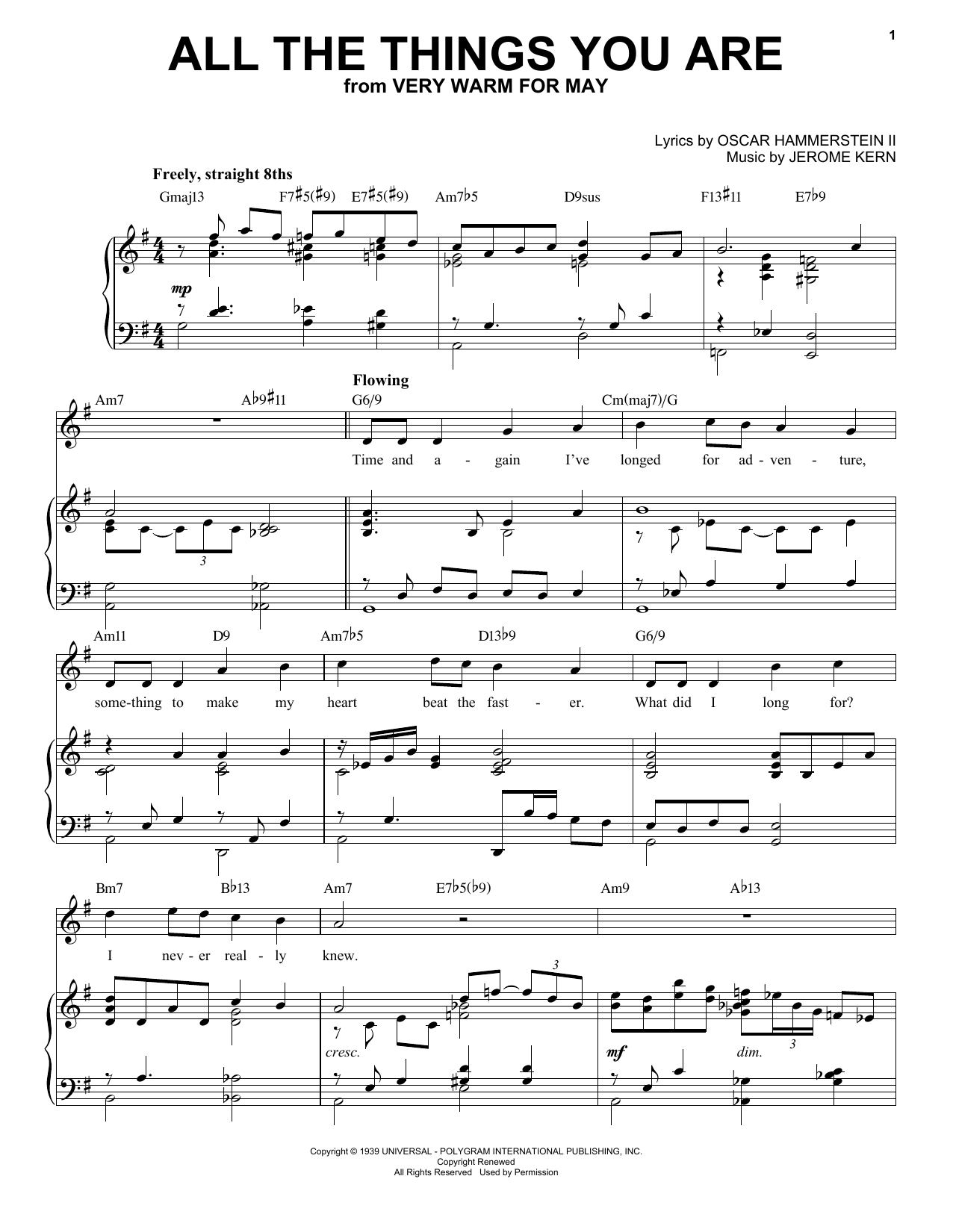 Jerome Kern All The Things You Are [Jazz version] (arr. Brent Edstrom) Sheet Music Notes & Chords for Piano & Vocal - Download or Print PDF