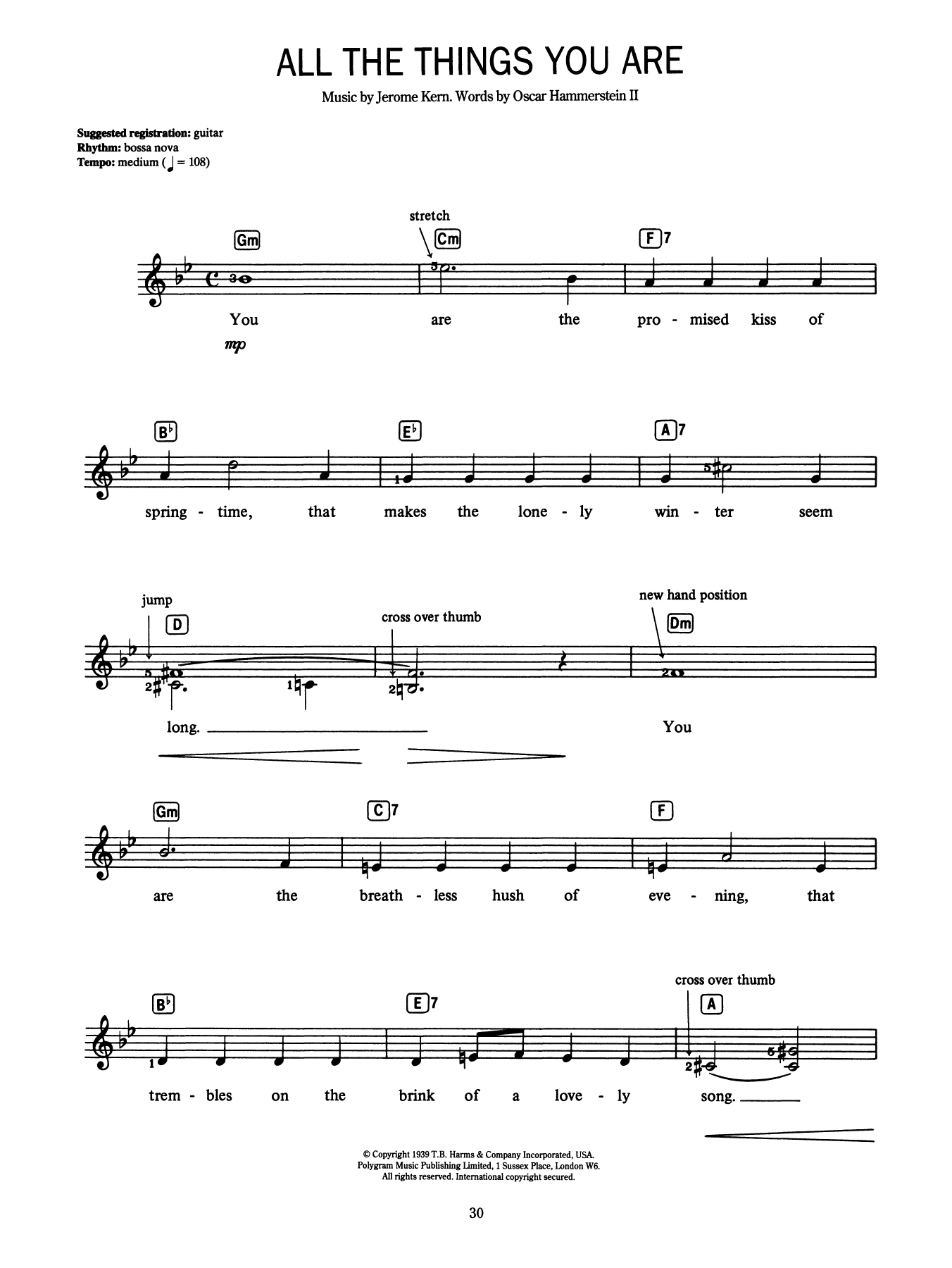 Jerome Kern and Oscar Hammerstein II All The Things You Are Sheet Music Notes & Chords for Lead Sheet / Fake Book - Download or Print PDF