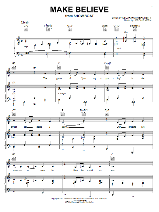 Jerome Kern Make Believe Sheet Music Notes & Chords for Piano & Vocal - Download or Print PDF