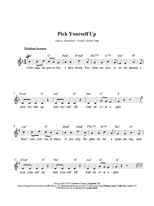 Jerome Kern Pick Yourself Up Sheet Music Notes & Chords for Violin - Download or Print PDF