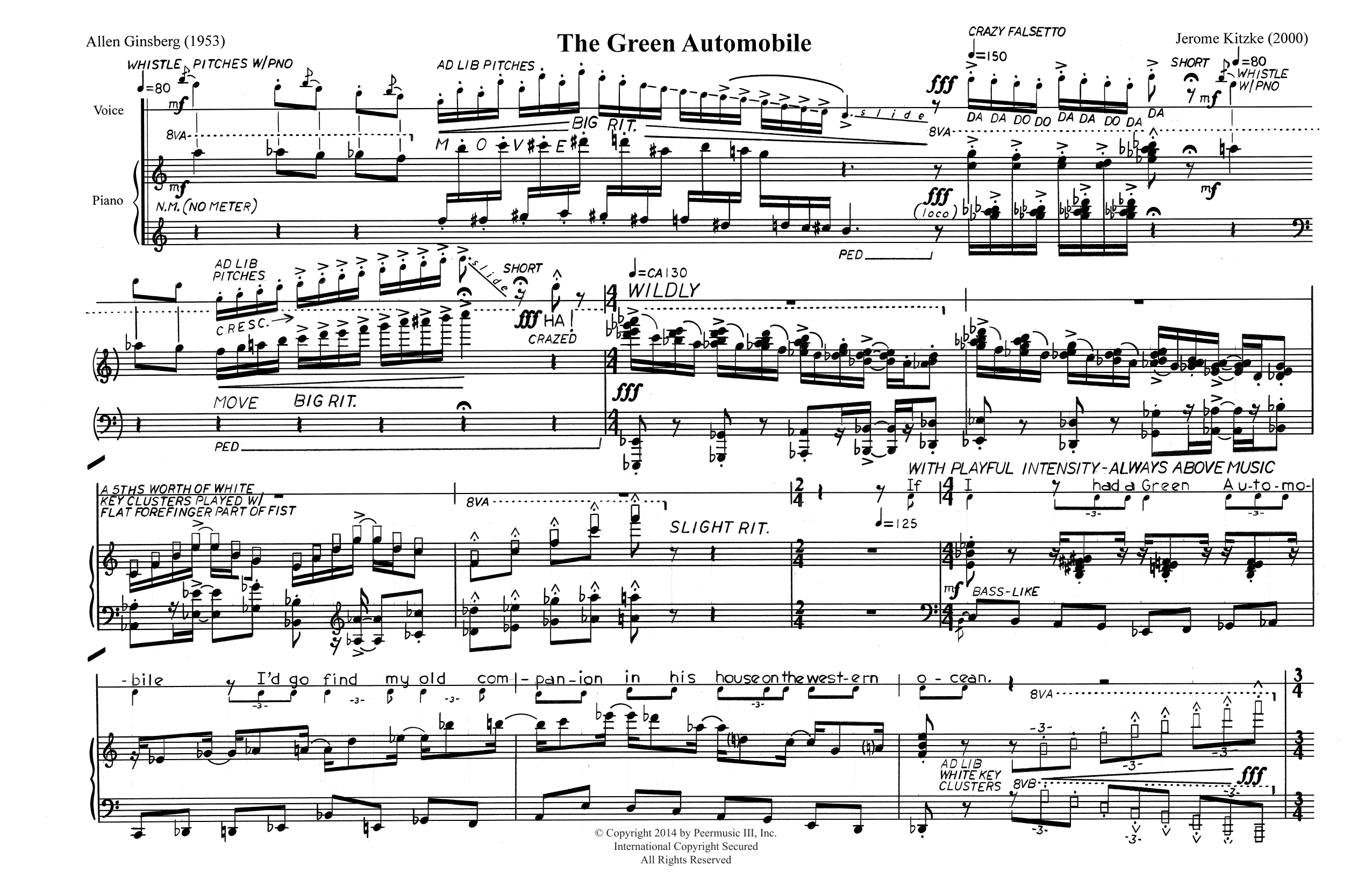Jerome Kitzke The Green Automobile Sheet Music Notes & Chords for Piano Solo - Download or Print PDF