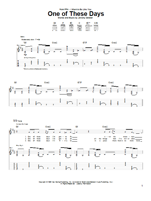 Jeromy Deibler One Of These Days Sheet Music Notes & Chords for Guitar Tab - Download or Print PDF