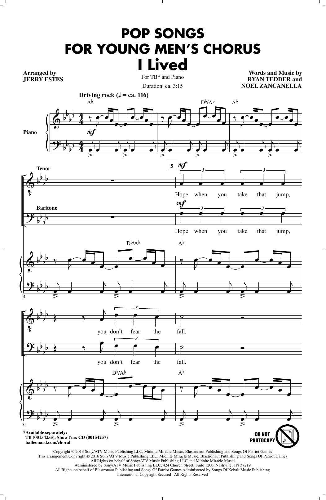 Jerry Estes Pop Songs for Young Men's Chorus Sheet Music Notes & Chords for TB - Download or Print PDF