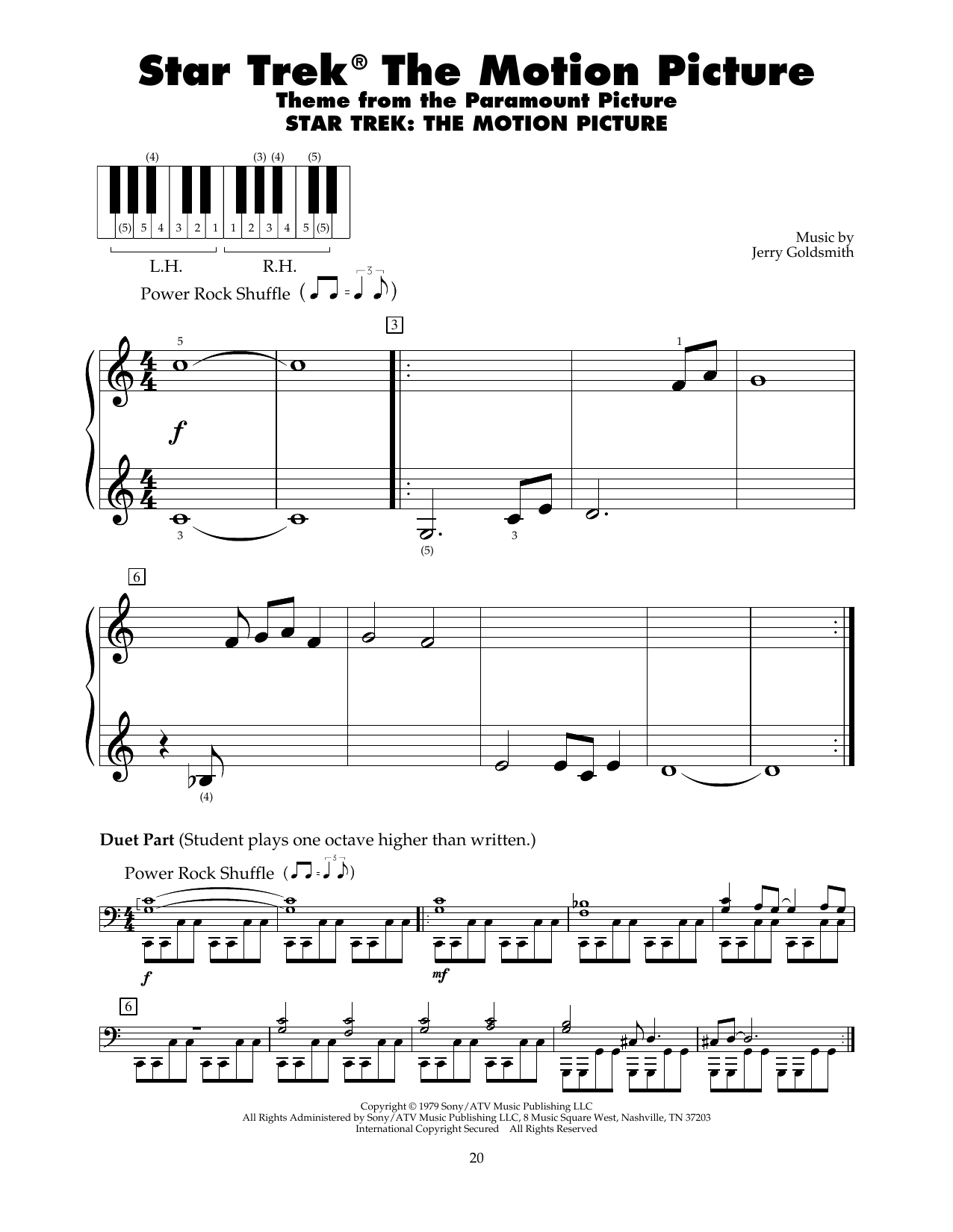 Jerry Goldsmith Star Trek(R) The Motion Picture Sheet Music Notes & Chords for 5-Finger Piano - Download or Print PDF
