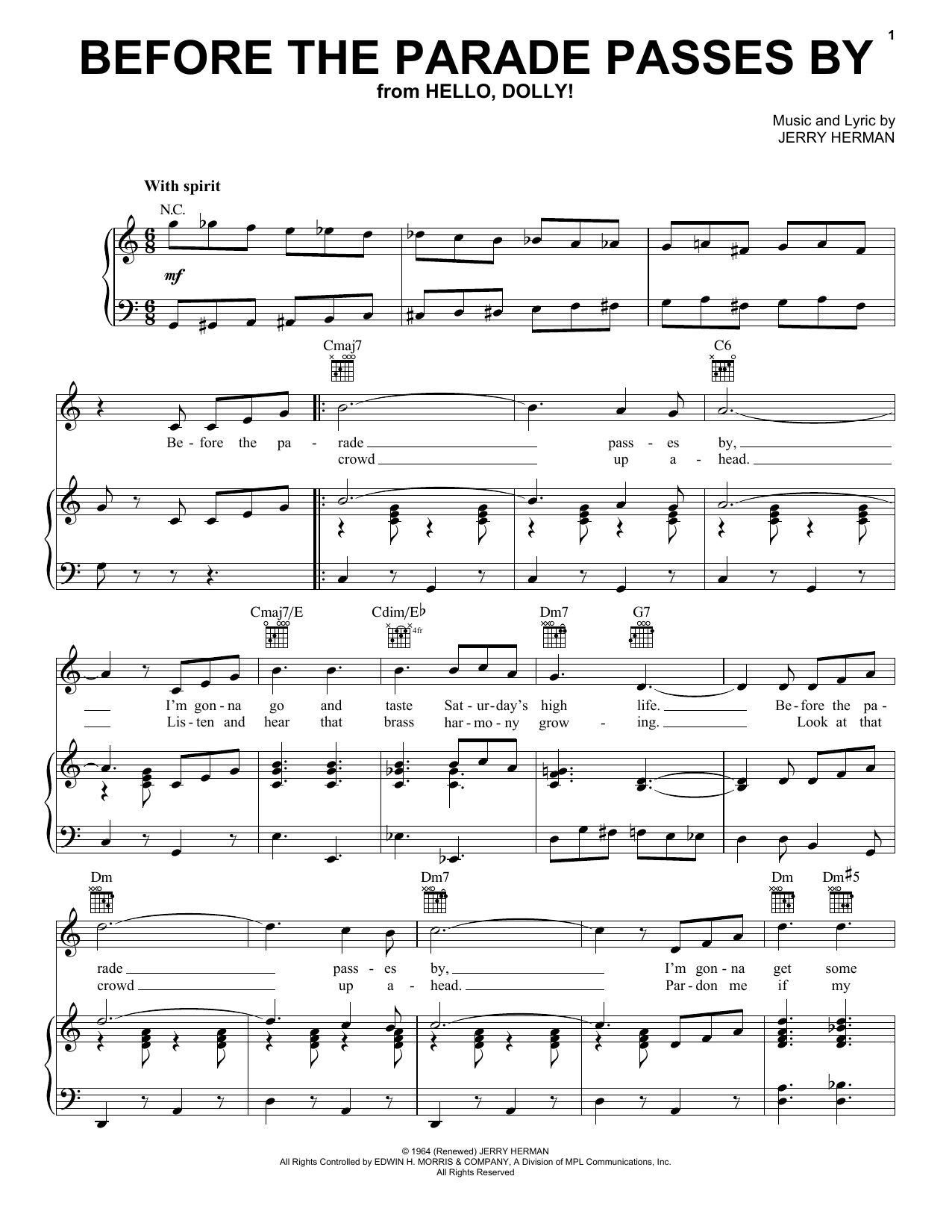 Jerry Herman Before The Parade Passes By Sheet Music Notes & Chords for Piano, Vocal & Guitar (Right-Hand Melody) - Download or Print PDF