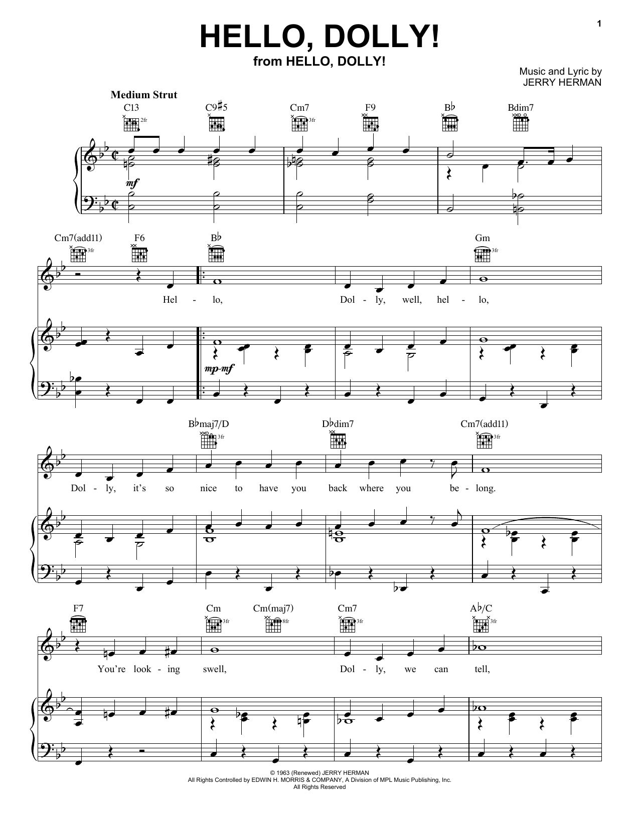 Louis Armstrong Hello, Dolly! Sheet Music Notes & Chords for Ukulele - Download or Print PDF