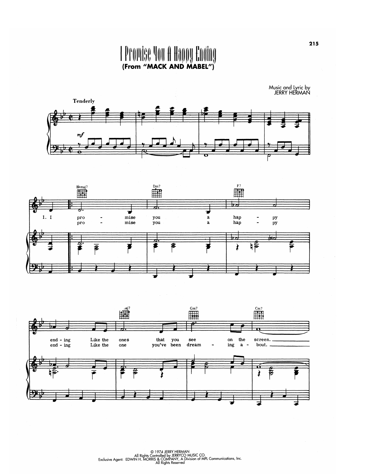Jerry Herman I Promise You A Happy Ending (from Mack & Mabel) Sheet Music Notes & Chords for Piano, Vocal & Guitar Chords (Right-Hand Melody) - Download or Print PDF