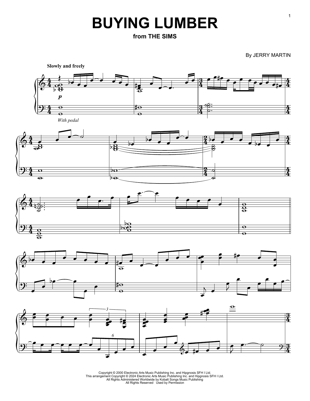 Jerry Martin Buying Lumber (from The Sims) Sheet Music Notes & Chords for Piano Solo - Download or Print PDF