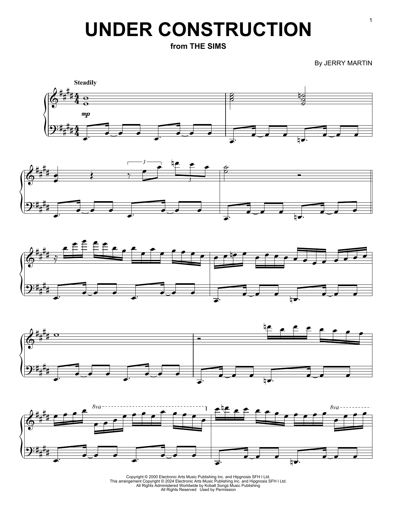 Jerry Martin Under Construction (from The Sims) Sheet Music Notes & Chords for Piano Solo - Download or Print PDF