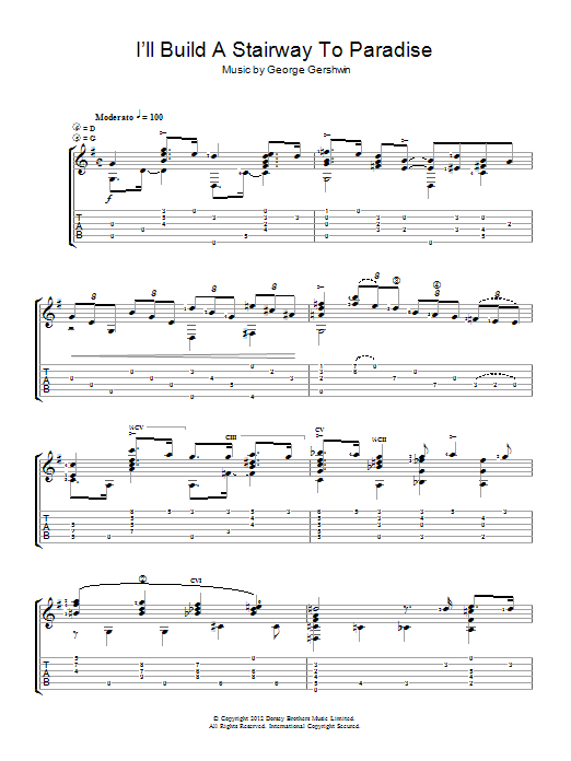 Jerry Willard I'll Build A Stairway To Paradise Sheet Music Notes & Chords for Guitar - Download or Print PDF