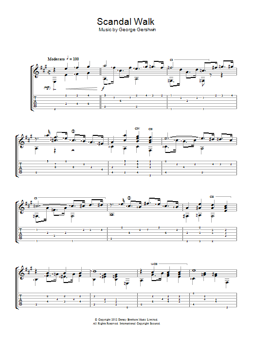 Jerry Willard Scandal Walk Sheet Music Notes & Chords for Guitar - Download or Print PDF