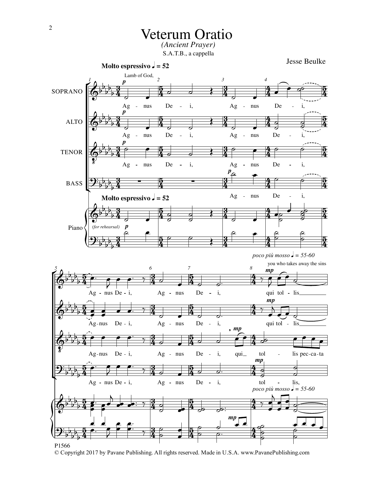 Jesse Beulke Veterum Oratio Sheet Music Notes & Chords for Choral - Download or Print PDF