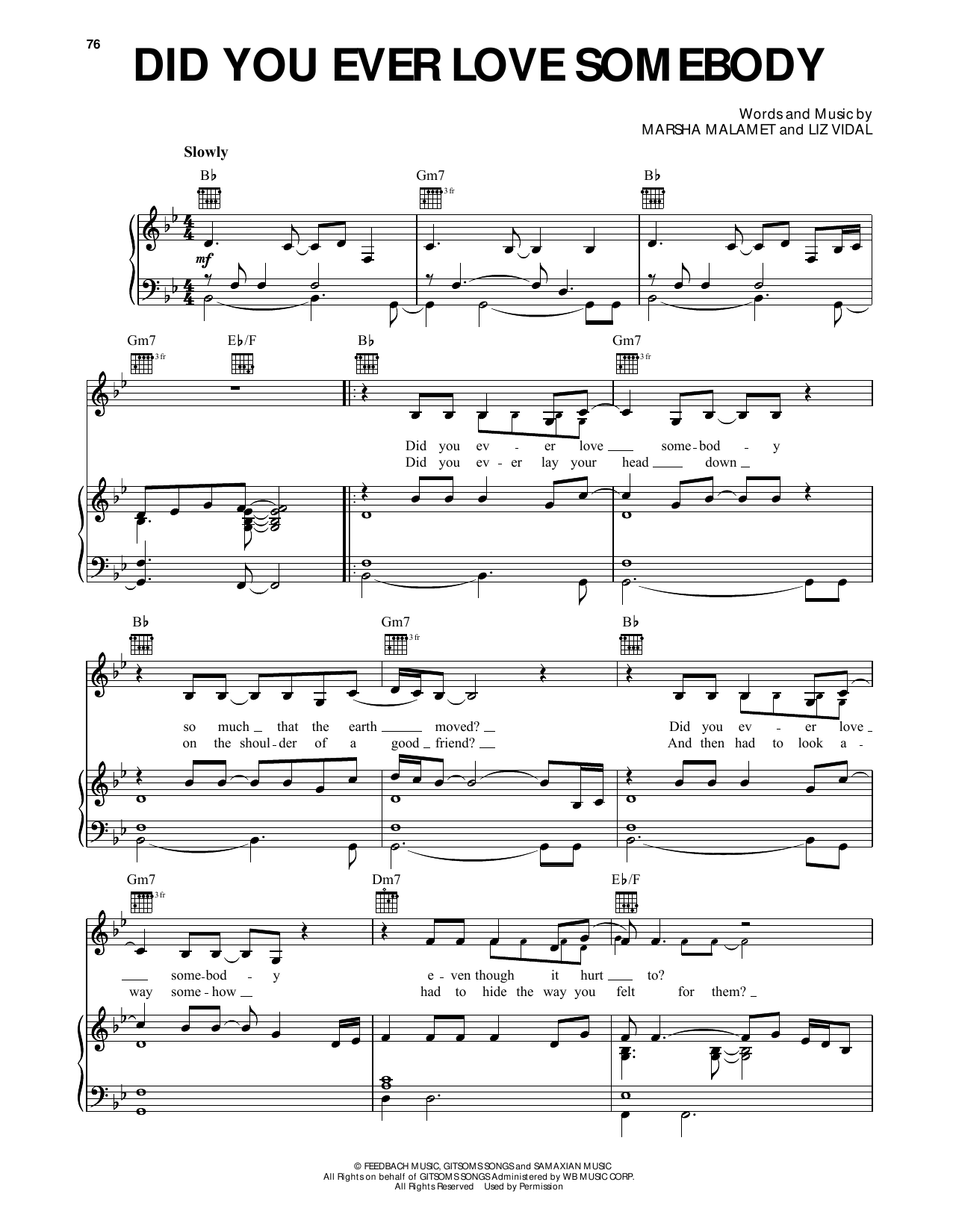 Jessica Simpson Did You Ever Love Somebody (from Dawson's Creek) Sheet Music Notes & Chords for Piano, Vocal & Guitar Chords (Right-Hand Melody) - Download or Print PDF
