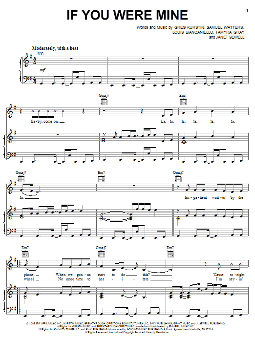 Jessica Simpson If You Were Mine Sheet Music Notes & Chords for Piano, Vocal & Guitar (Right-Hand Melody) - Download or Print PDF