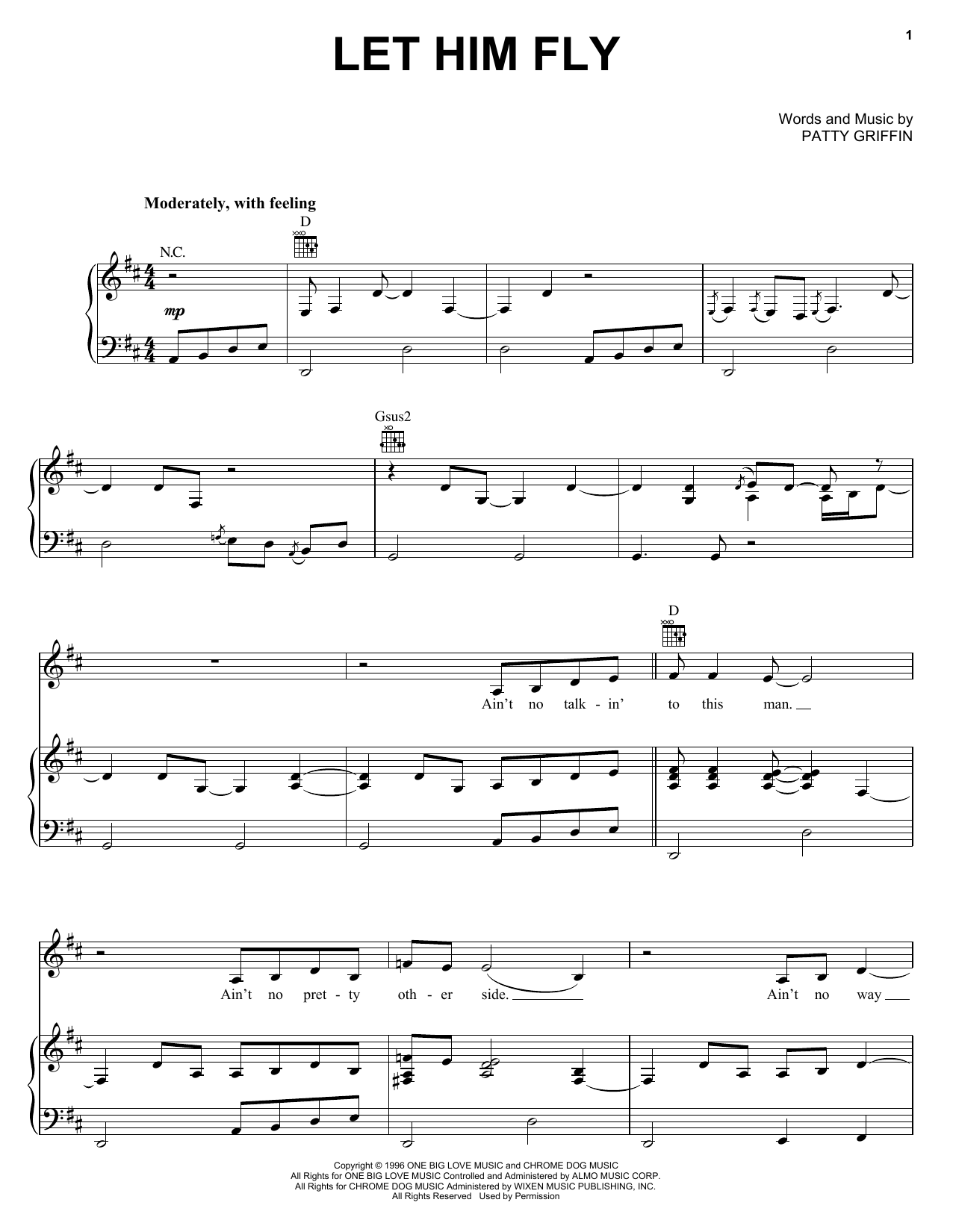 Jessica Simpson Let Him Fly Sheet Music Notes & Chords for Piano, Vocal & Guitar (Right-Hand Melody) - Download or Print PDF