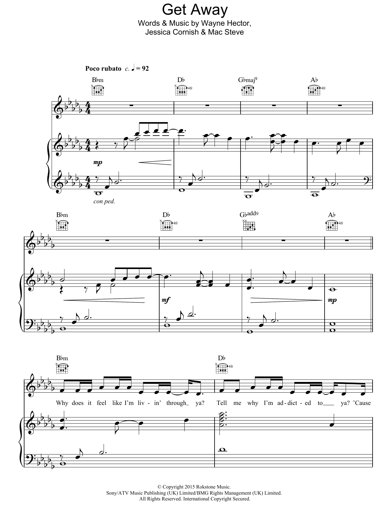 Jessie J Get Away Sheet Music Notes & Chords for Piano, Vocal & Guitar - Download or Print PDF