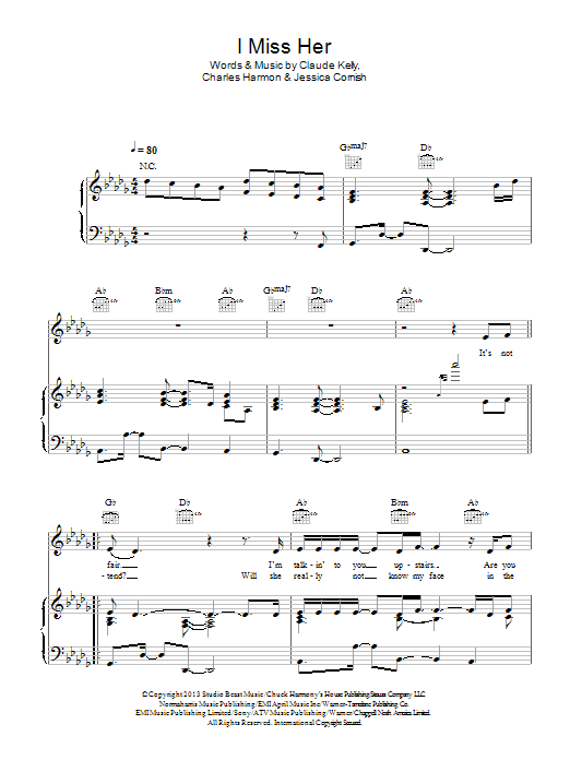 Jessie J I Miss Her Sheet Music Notes & Chords for Piano, Vocal & Guitar (Right-Hand Melody) - Download or Print PDF