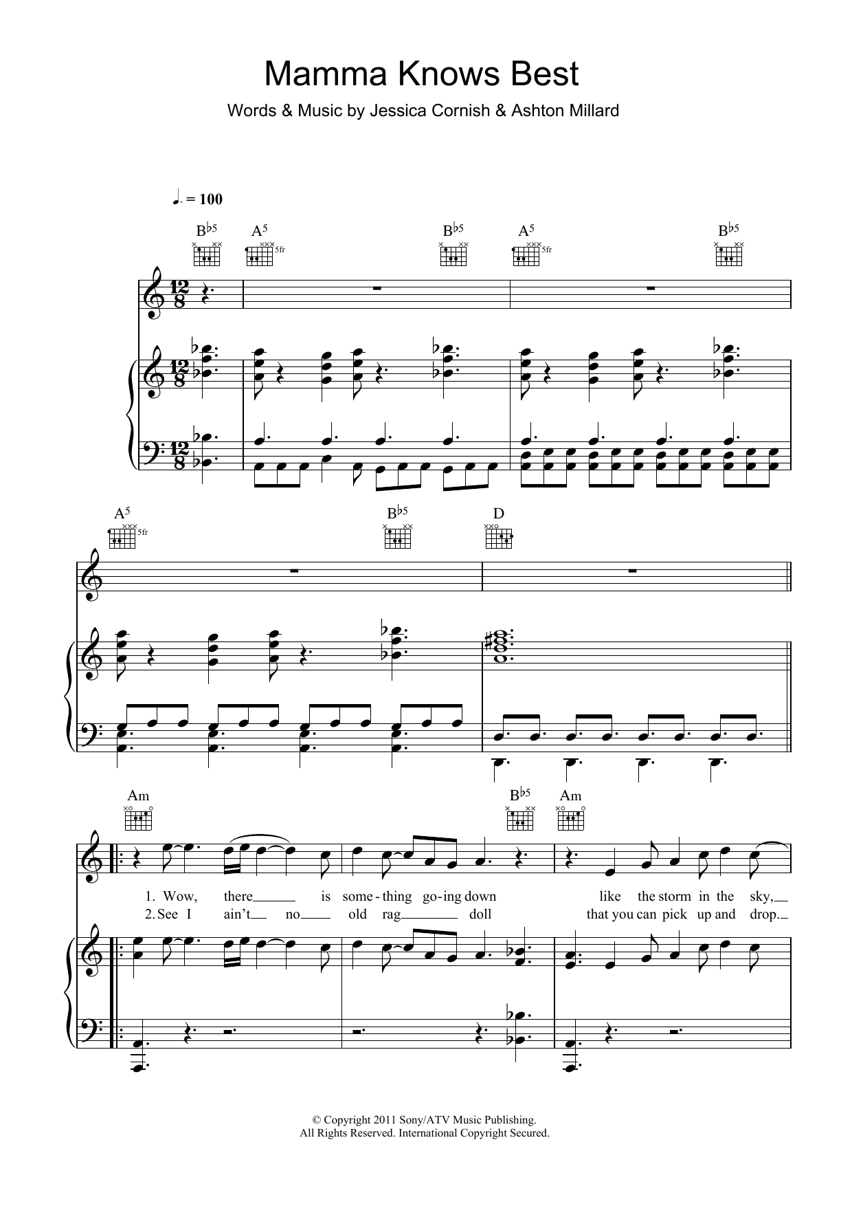 Jessie J Mamma Knows Best Sheet Music Notes & Chords for Piano, Vocal & Guitar (Right-Hand Melody) - Download or Print PDF