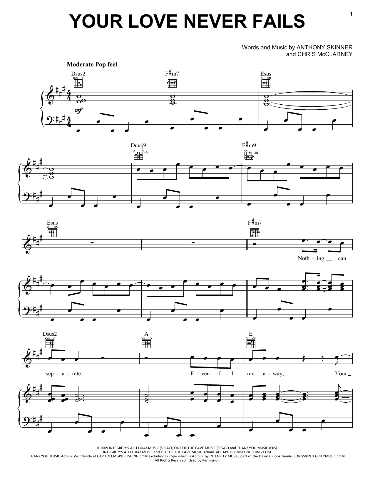 Chris McClarney Your Love Never Fails Sheet Music Notes & Chords for Easy Piano - Download or Print PDF