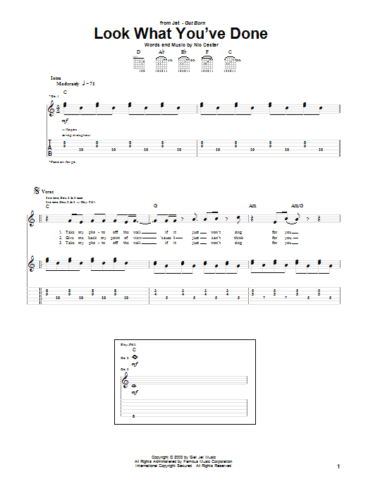 Jet Look What You've Done Sheet Music Notes & Chords for Lead Sheet / Fake Book - Download or Print PDF