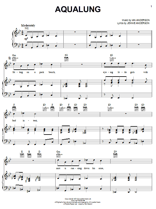 Jethro Tull Aqualung Sheet Music Notes & Chords for Guitar Tab Play-Along - Download or Print PDF