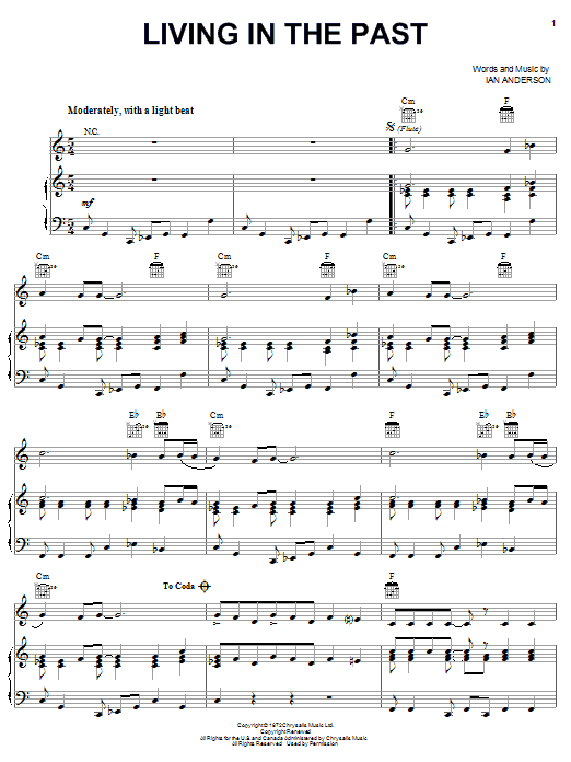 Jethro Tull Living In The Past Sheet Music Notes & Chords for Guitar Tab - Download or Print PDF