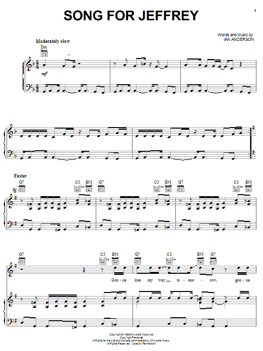 Jethro Tull Song For Jeffrey Sheet Music Notes & Chords for Guitar Tab - Download or Print PDF