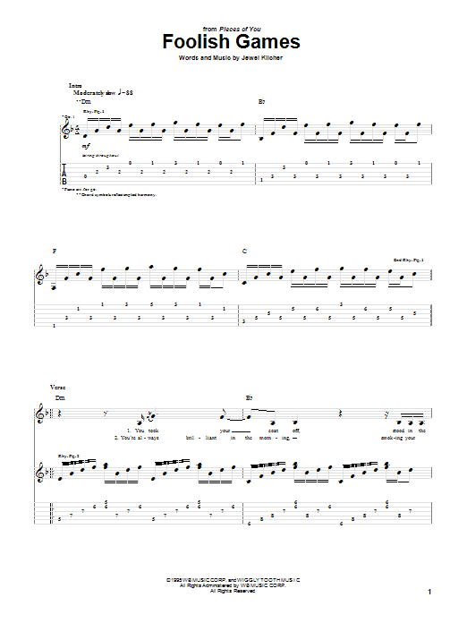 Jewel Foolish Games Sheet Music Notes & Chords for Violin - Download or Print PDF