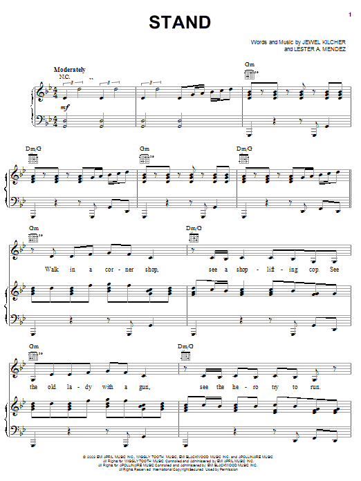 Jewel Stand Sheet Music Notes & Chords for Piano, Vocal & Guitar (Right-Hand Melody) - Download or Print PDF