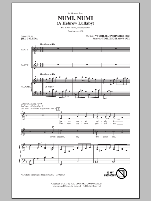 Jill Gallina Numi, Numi Sheet Music Notes & Chords for SAB - Download or Print PDF