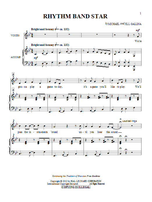 Michael & Jill Gallina Rhythm Band Star Sheet Music Notes & Chords for Choral - Download or Print PDF