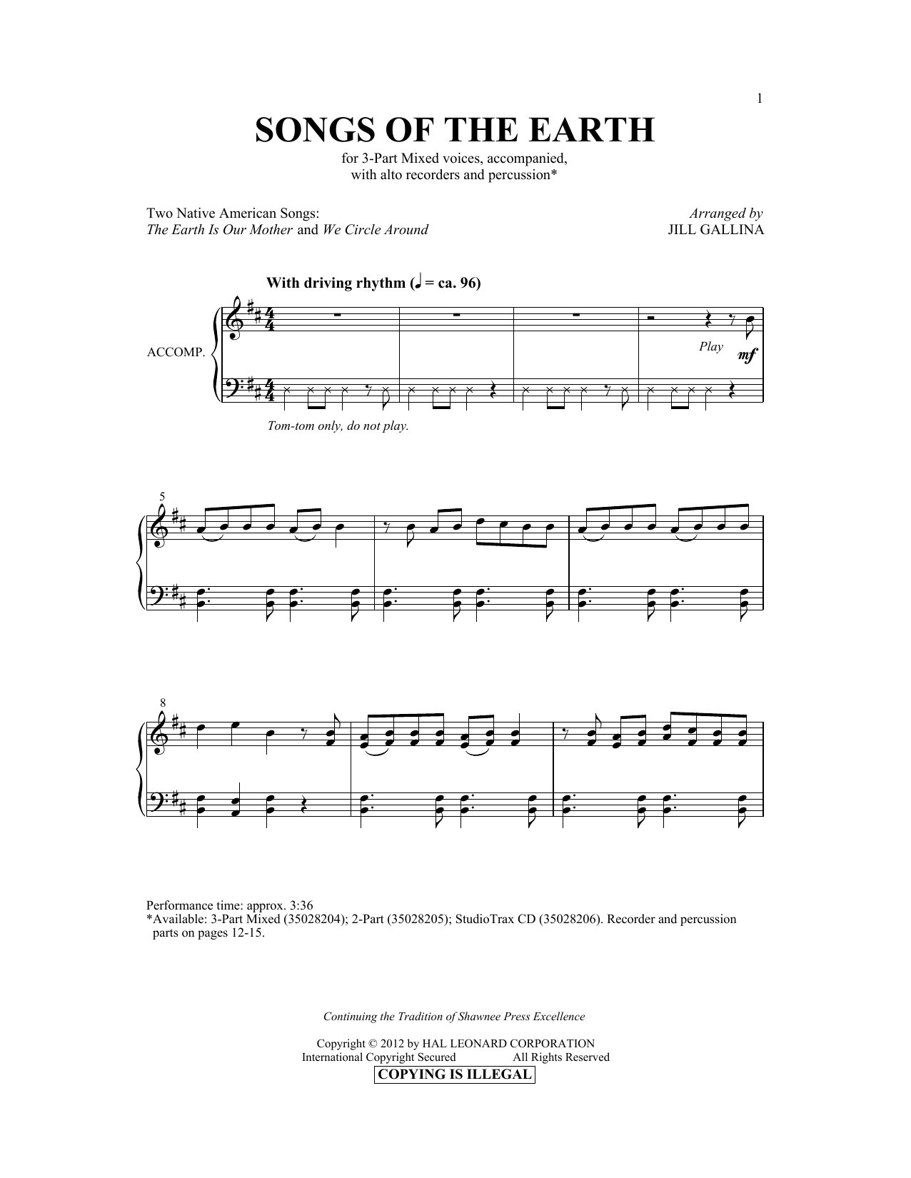 Jill Gallina The Earth Is Our Mother Sheet Music Notes & Chords for Choral - Download or Print PDF