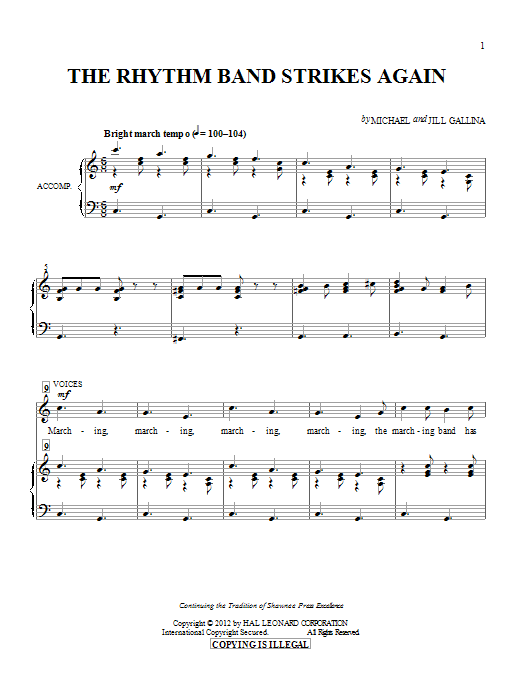 Michael & Jill Gallina The Rhythm Band Strikes Again Sheet Music Notes & Chords for Unison Choral - Download or Print PDF
