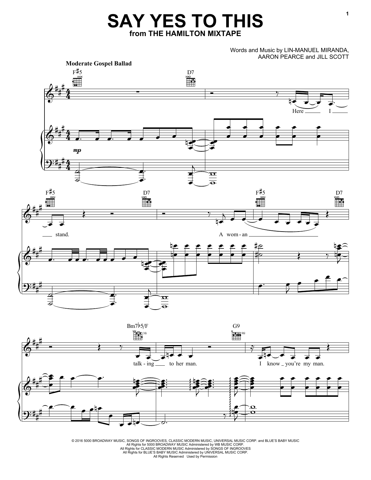 Jill Scott Say Yes To This Sheet Music Notes & Chords for Piano, Vocal & Guitar (Right-Hand Melody) - Download or Print PDF