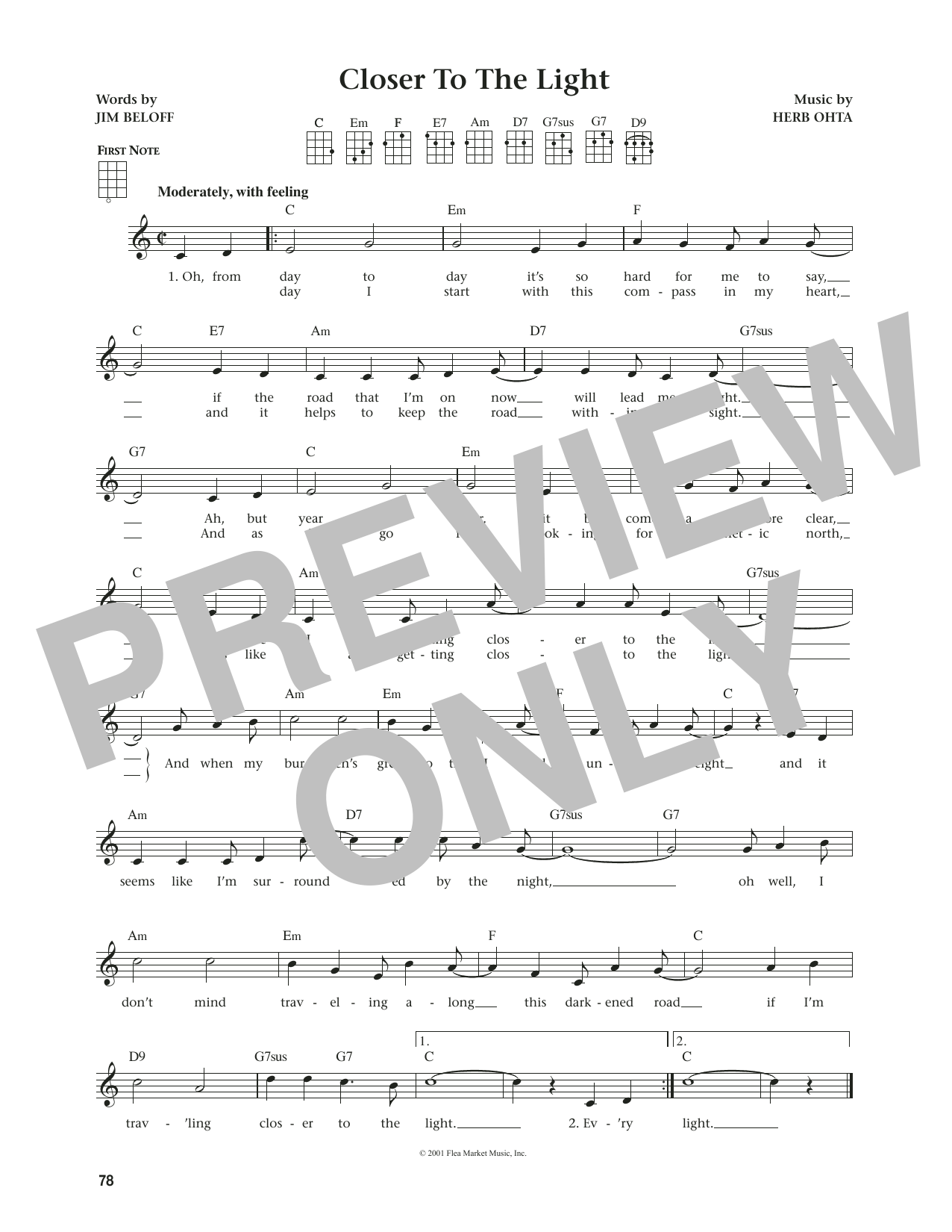 Jim Beloff Closer To The Light (from The Daily Ukulele) (arr. Jim Beloff) Sheet Music Notes & Chords for Ukulele - Download or Print PDF