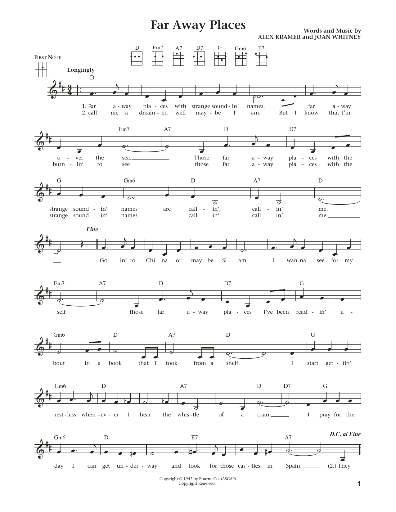 Jim Beloff Far Away Places (from The Daily Ukulele) (arr. Liz and Jim Beloff) Sheet Music Notes & Chords for Ukulele - Download or Print PDF