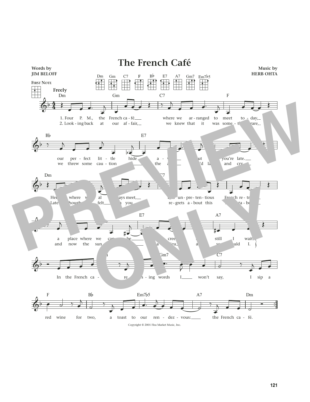 Jim Beloff The French Café (from The Daily Ukulele) Sheet Music Notes & Chords for Ukulele - Download or Print PDF