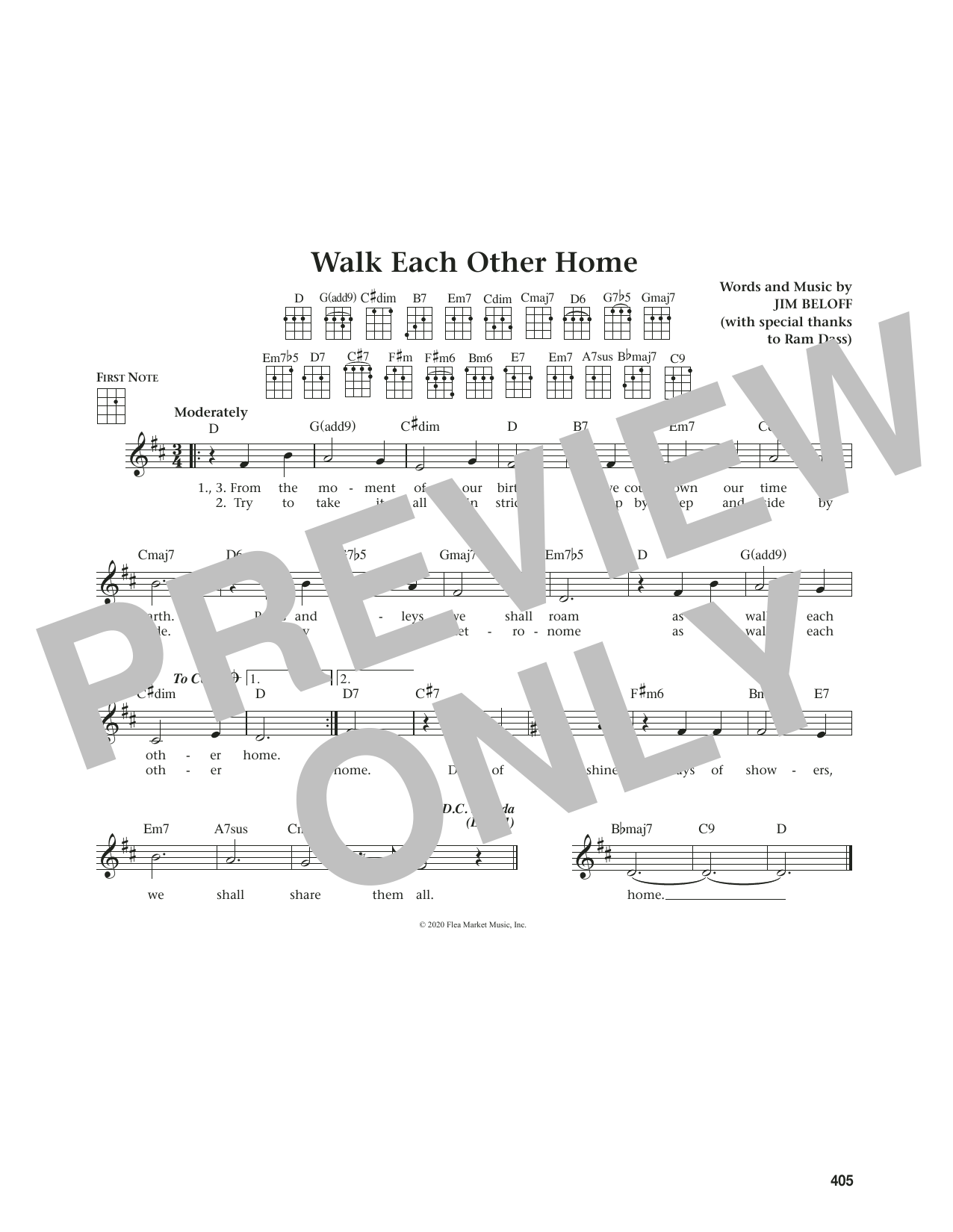 Jim Beloff Walk Each Other Home (from The Daily Ukulele) Sheet Music Notes & Chords for Ukulele - Download or Print PDF