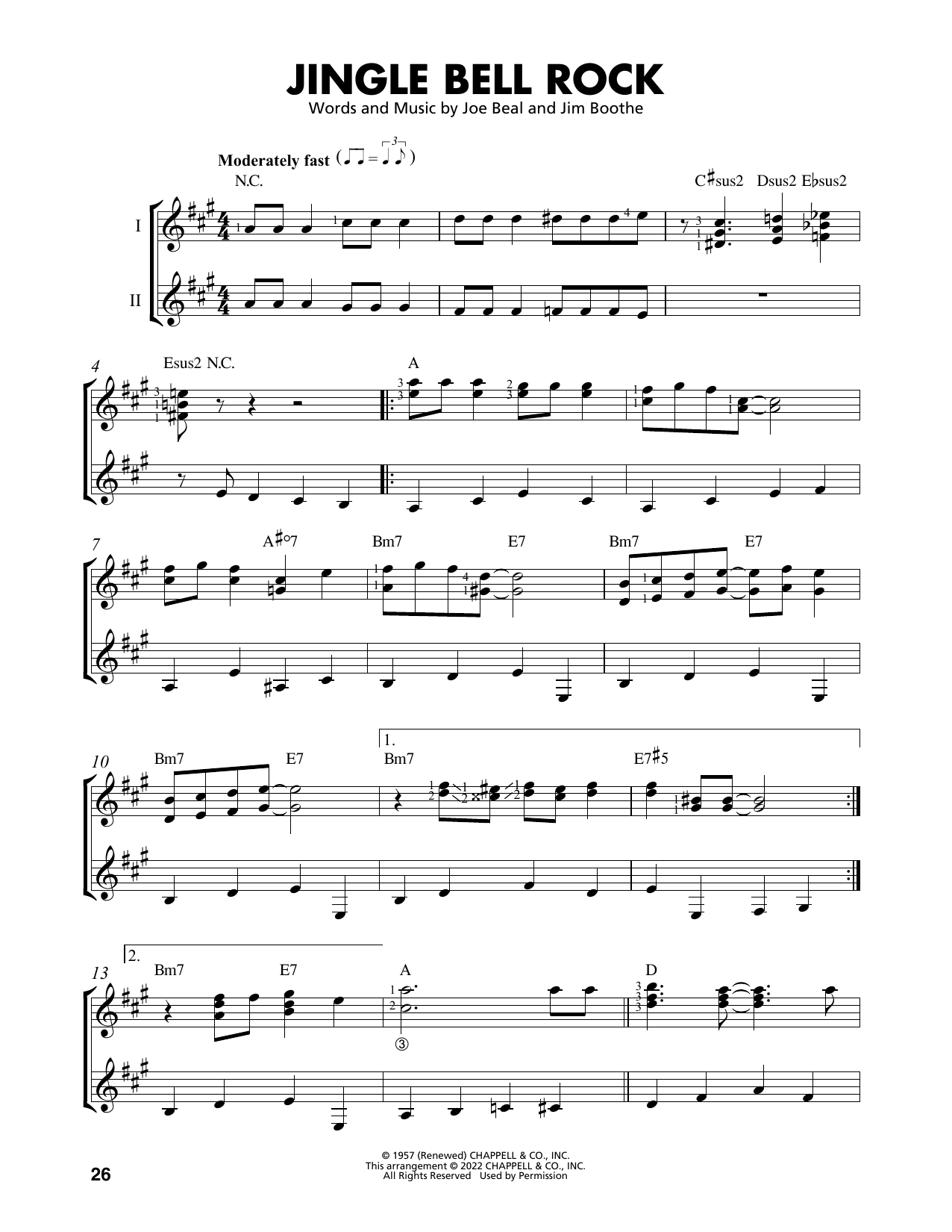 Jim Boothe Jingle Bell Rock (arr. Mark Phillips) Sheet Music Notes & Chords for Easy Guitar Tab - Download or Print PDF