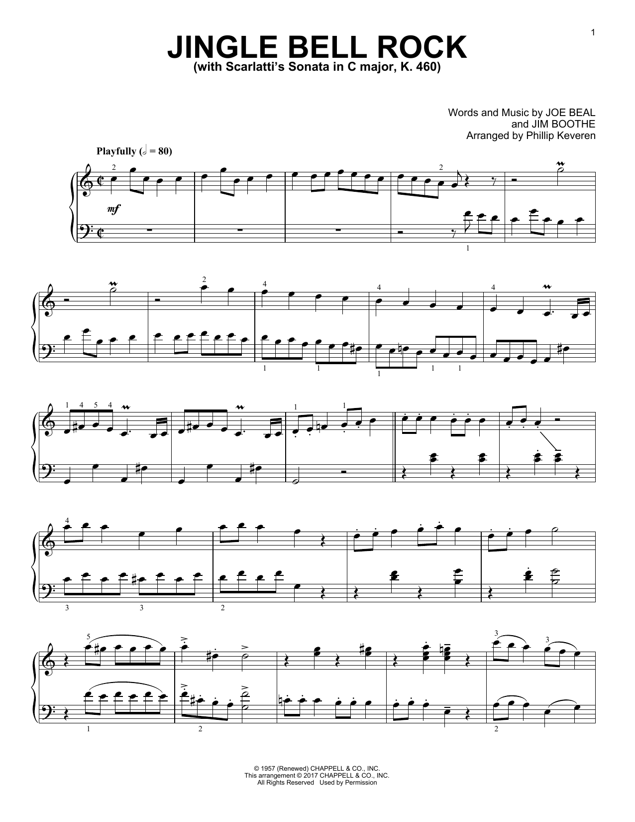 Jim Boothe Jingle Bell Rock [Classical version] (arr. Phillip Keveren) Sheet Music Notes & Chords for Piano - Download or Print PDF
